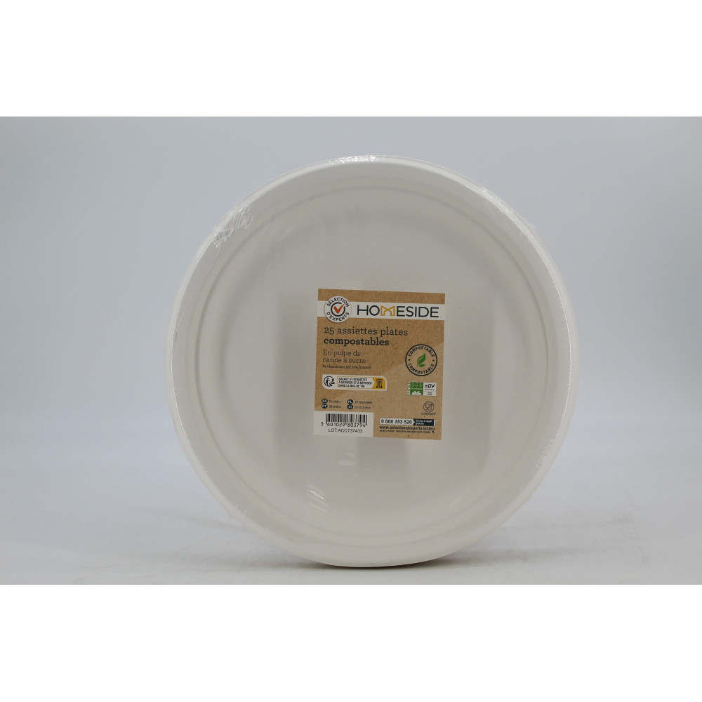 25 ASS PLATES ROND BAGASSE23CM