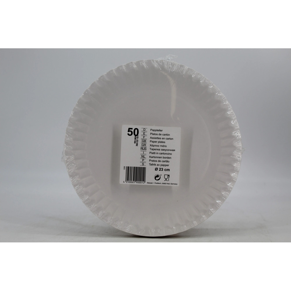 50 ASS CARTON 23 CM BLANC